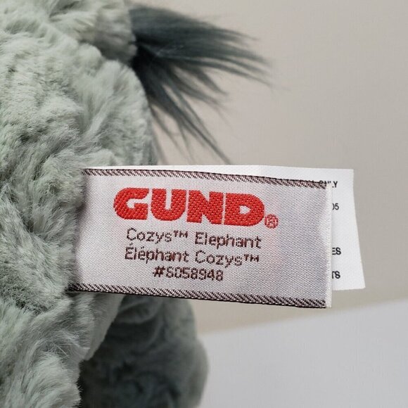 Gund Cozys Elephant Green Gray 6058948 Stuffed Animal Plush - Picture 6 of 10